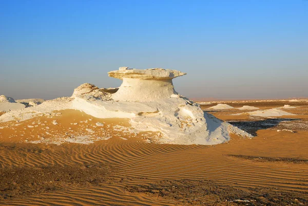 Beautiful Abstract Nature Rock Formations Western White Desert Sunset Sahara — Stock Photo, Image