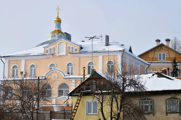 Ryska Traditionella Arkitekturen Vintern Alekseev Akatov Kloster Bakgrund Voronezh Ryssland — Stockfoto