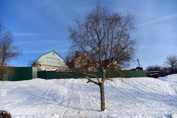 Invierno Aldea Rusa Voronezh Rusia —  Fotos de Stock