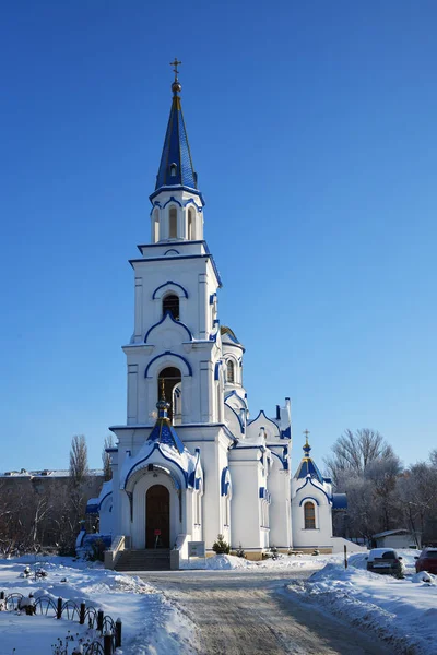 Zimní Pohled Kostel Svaté Rovná Apoštolů Knížete Vladimíra Vladimir Church — Stock fotografie
