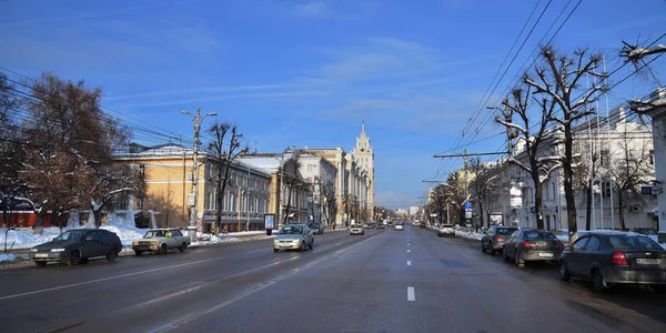 Voronezh Federacja Rosyjska Jan 2019 Rewolucja Avenue Jest Przy Głównej — Zdjęcie stockowe