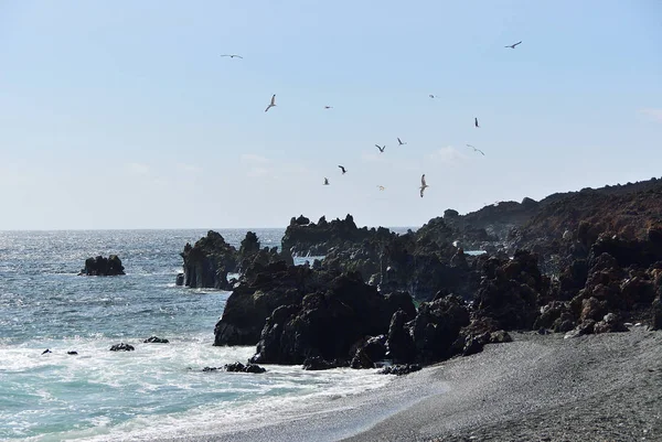 Los hervideros, lanzarote, Kanárské ostrovy, Španělsko — Stock fotografie