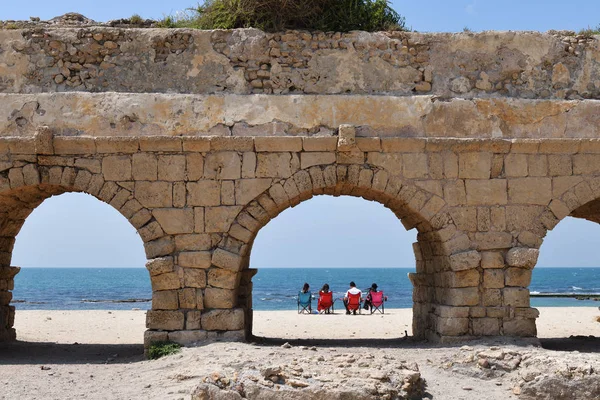 Aquedutos romanos Cesareia Maritima Israel — Fotografia de Stock