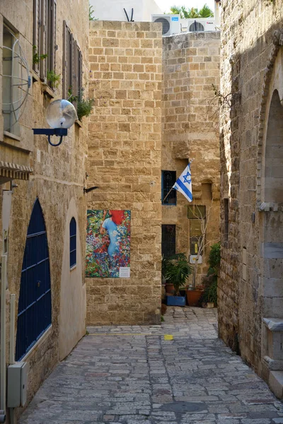Ancienne rue de pierre dans le Vieux Jaffa, Israël — Photo
