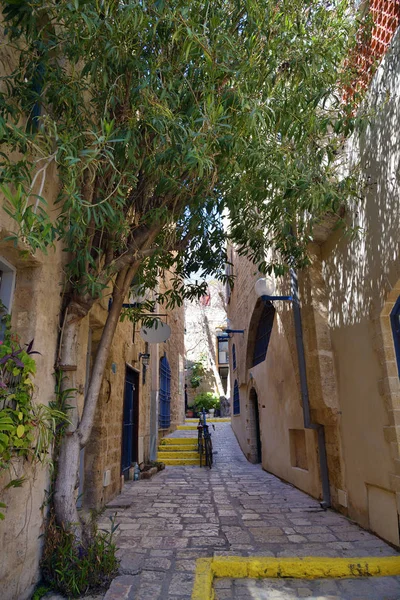 Oude Steenstraat in oud Jaffa, Israël — Stockfoto