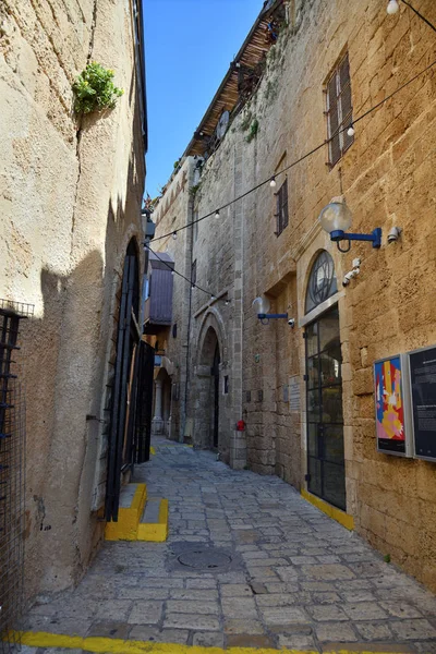 Αρχαίος πέτρινος δρόμος στην παλιά Τζαφά, Ισραήλ — Φωτογραφία Αρχείου
