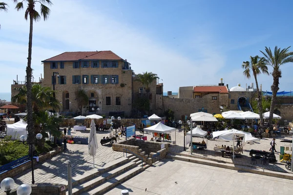 Det största torget i gamla stan Jaffa Israel. Kikar Kedumim — Stockfoto
