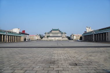 Pyongyang, Kuzey Kore. Kim Il Sung meydanı