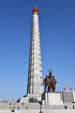 Juche kulesi ve heykeli, Pyongyang, Kuzey Kore  