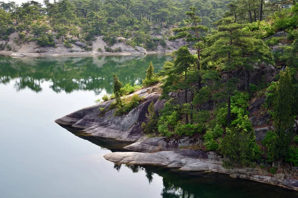 Paysage du lac Samilpo. Corée du Nord — Photo