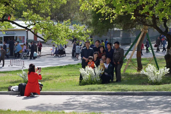Pchjongjang, Severní Korea. Lidé — Stock fotografie