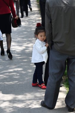 Pyongyang, Kuzey Kore. Küçük kız
