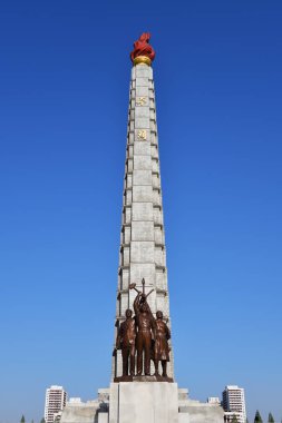 Juche kulesi ve heykeli, Pyongyang, Kuzey Kore  