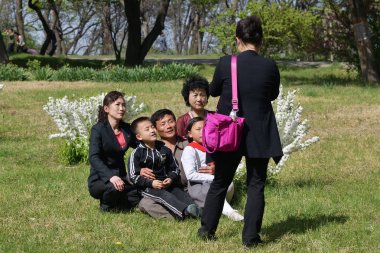 Pyongyang, Kuzey Kore. Insanlar