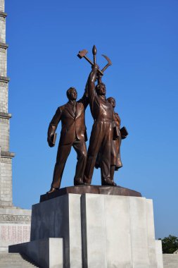 Juche heykeli, Pyongyang, Kuzey Kore  