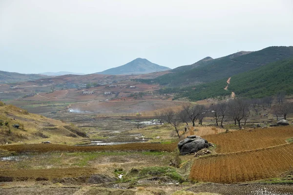 Coreia do Norte paisagem rural — Fotografia de Stock