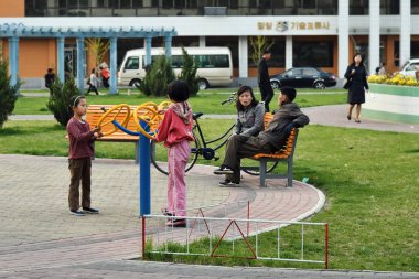Pyongyang, Kuzey Kore. Insanlar