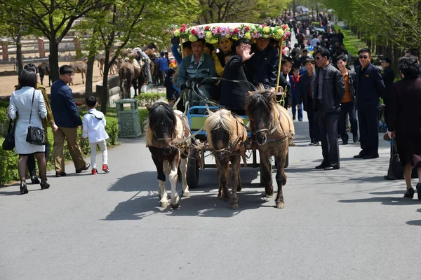 Pchjongjang, Severní Korea. Lidé — Stock fotografie