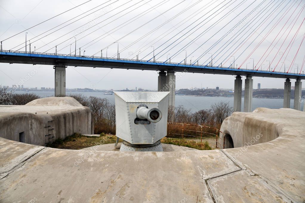 Coastal battery Novosiltsevskaya on Russky Island in Vladivostok