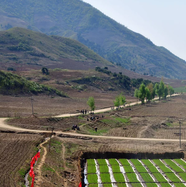 Coreia do Norte paisagem rural — Fotografia de Stock