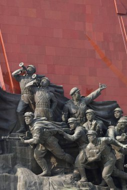 Pyongyang, Kuzey Kore. Mansu Tepesi. Mansudae Anıtı