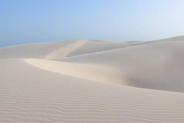 Grote Witte Zandduinen Bij Aomak Strand Bij Zonsondergang Socotra Eiland — Stockfoto