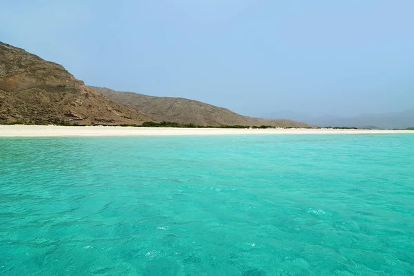 Schöner Strand Von Ras Shuab Sokotra Seit 2008 Unesco Weltnaturerbe — Stockfoto