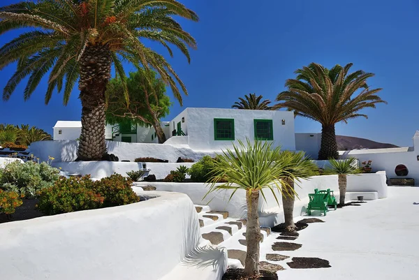 Binnenplaats Een Traditioneel Spaans Huis Tahicheon Lanzarote Canarische Eilanden Spanje — Stockfoto