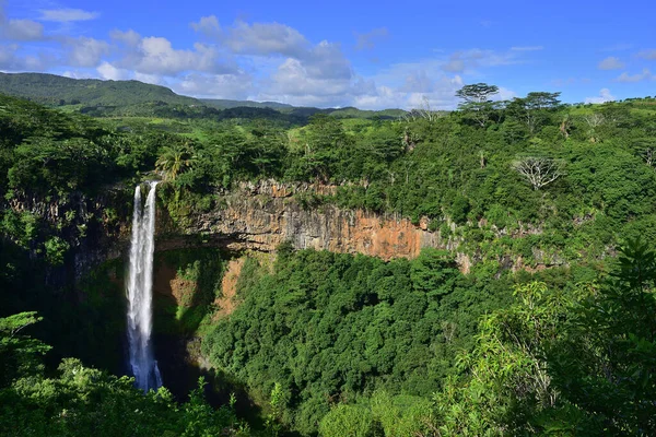 Scenic Chamarel Falls Jungle Mauritius Island — Stock Photo, Image