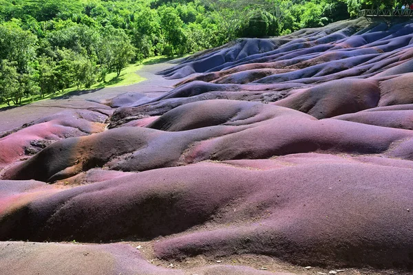 Mauritius Szigetének Látványossága Szokatlan Vulkanikus Képződés Hét Színes Föld Chamarel — Stock Fotó