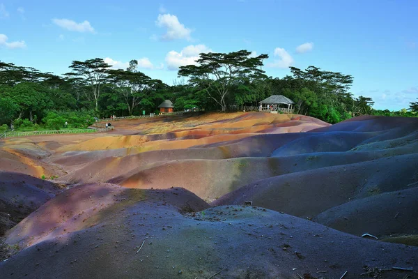 Vista Principal Ilha Maurícia Formação Vulcânica Incomum Sete Terras Coloridas — Fotografia de Stock