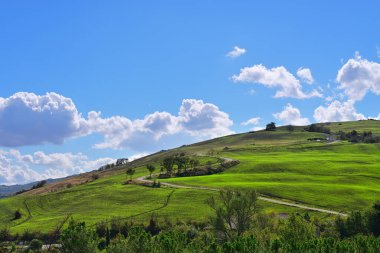 İtalya ve Avrupa 'nın sonbaharında Toskana' nın kırsal bölgelerinde