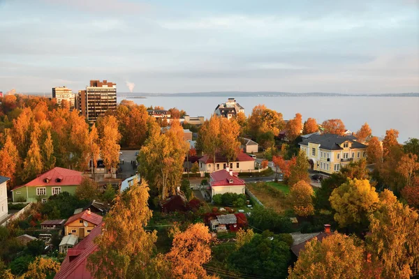Άποψη Από Ψηλά Στην Petrozavodsk Την Πρωτεύουσα Της Δημοκρατίας Της — Φωτογραφία Αρχείου