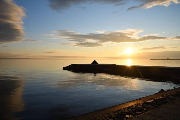 Onega Lake Sunrise View Petrozavodsk Promenade Lake Northwestern Part European — Stock Photo, Image