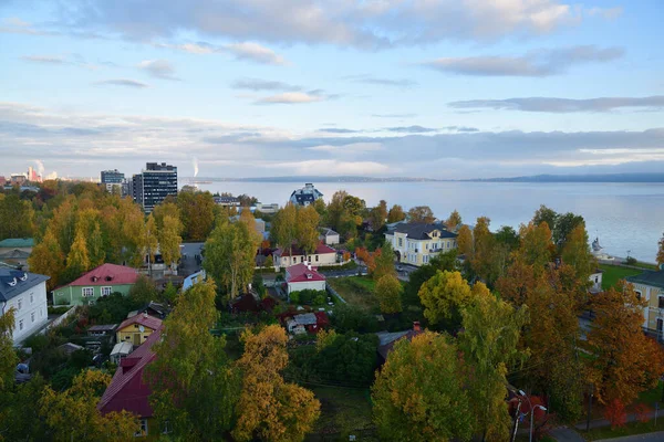 Uitzicht Van Bovenaf Petrozavodsk Hoofdstad Van Republiek Karelië Het Onega — Stockfoto