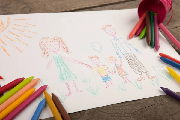 Child's drawing of a happy family