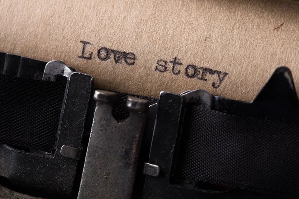 Love Story Text Message Typewriter Close — Stock Photo, Image