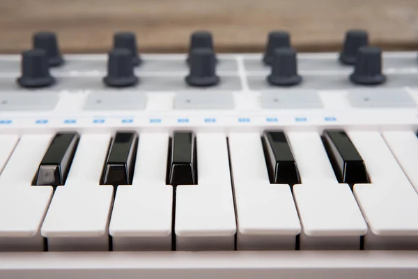 Närbild Midi Controller Nycklar — Stockfoto