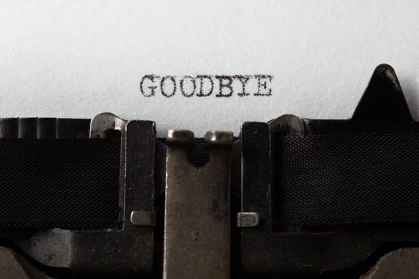 Goodbye Tekstbericht Typemachine Close — Stockfoto