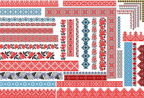 Patrones tradicionales ucranianos sin costura bordado étnico — Vector de stock