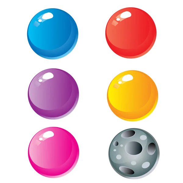 Multicolored balls for the game, isolated object on a white background, vector illustration, — Stock Vector