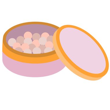 toz, kozmetik, düz, izole nesne beyaz arkaplan, vektör illüstrasyon,