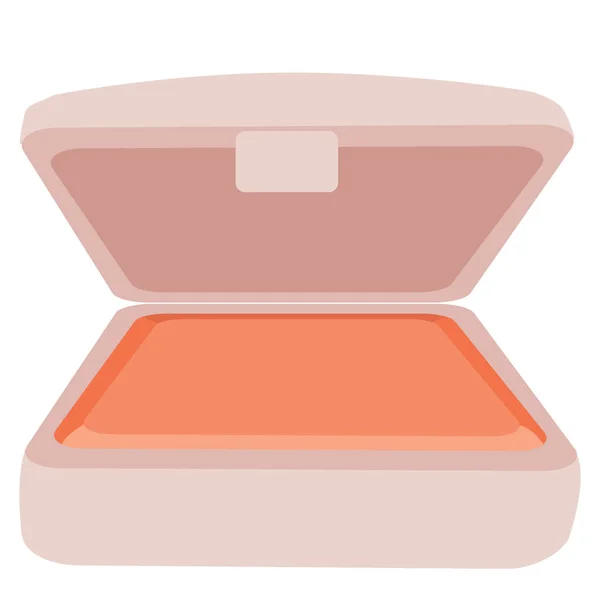 Blush, cosméticos, plano, objeto isolado sobre um fundo branco, ilustração vetorial , — Vetor de Stock