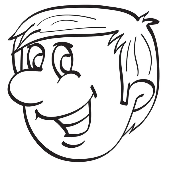 Croquis d'un portrait masculin, dessin animé, livre à colorier, objet isolé sur fond blanc, illustration vectorielle , — Image vectorielle