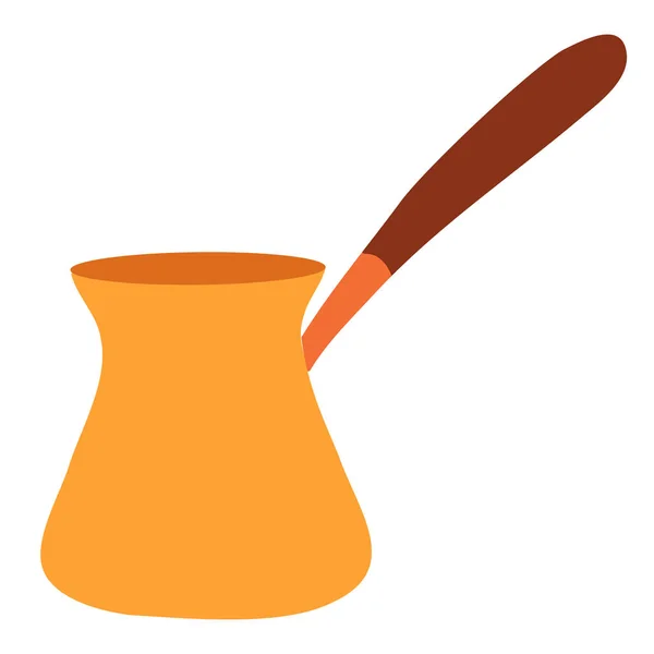 Schattig turk om koffie te maken, plat, geïsoleerd object op een witte achtergrond, vector illustratie, — Stockvector