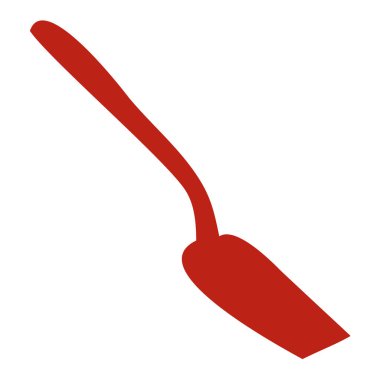 Leş kızartma rengi için sevimli kürek, beyaz arka planda düz, izole nesne, vektör illüstrasyonu,