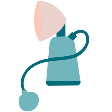 Göğüs pompası, düz, izole nesne beyaz arka planda, vektör illüstrasyonu,