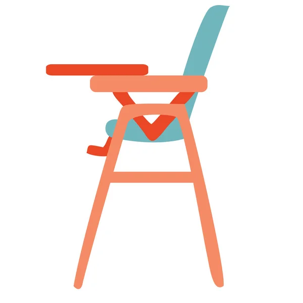 Baby high chair flat τετράγωνο εικονίδιο με μεγάλες σκιές., απομονωμένο αντικείμενο σε λευκό φόντο, διανυσματική απεικόνιση, — Διανυσματικό Αρχείο