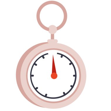 Spor kronometresi, düz, izole nesne beyaz arkaplan, vektör illüstrasyonu,