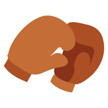 Kahverengi boks eldivenleri, düz, izole edilmiş beyaz arka plan, vektör illüstrasyonu,